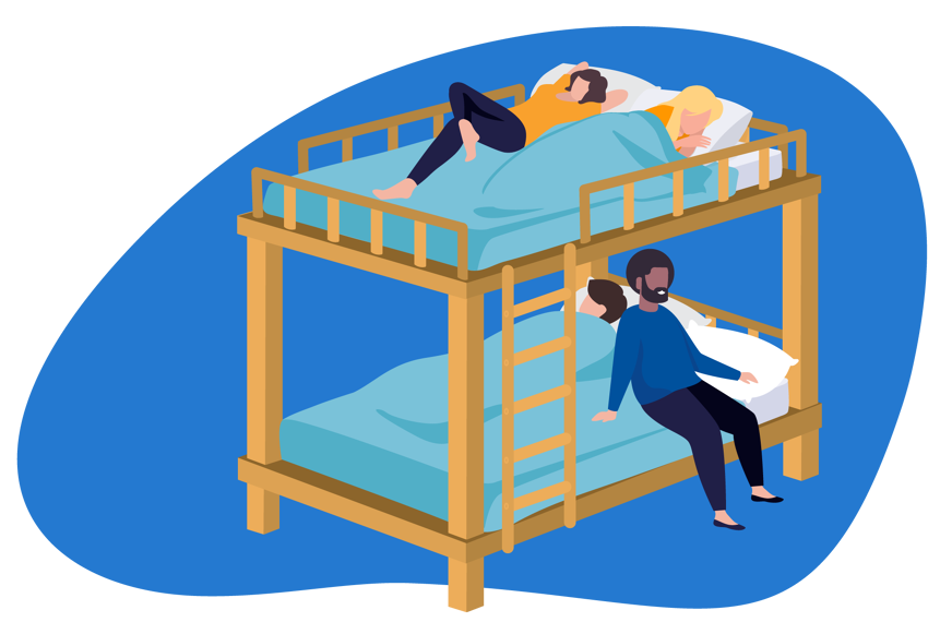 Cama infantil con litera.